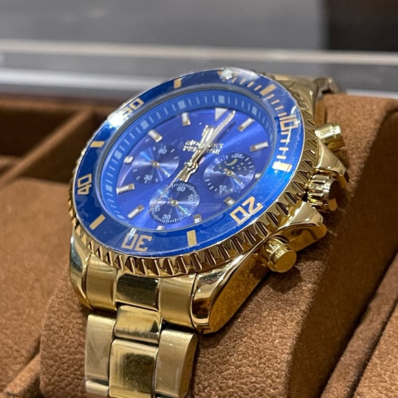 Invicta x Montres Prestige Gold Watch Royal Blue - Picture 9 of 11